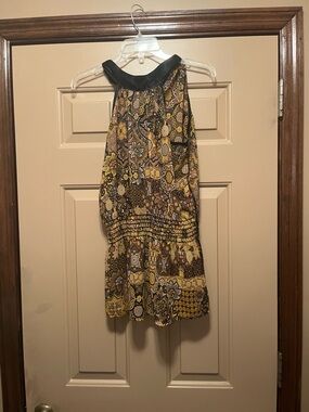 Women’s Yellow Paisley Halter Shirt